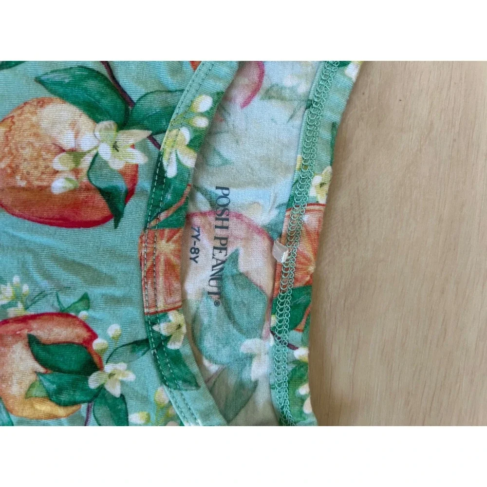 Posh Peanut Kids Arancia Citrus Bamboo Short Sleeve Pajama Set Shorts 7Y-8Y